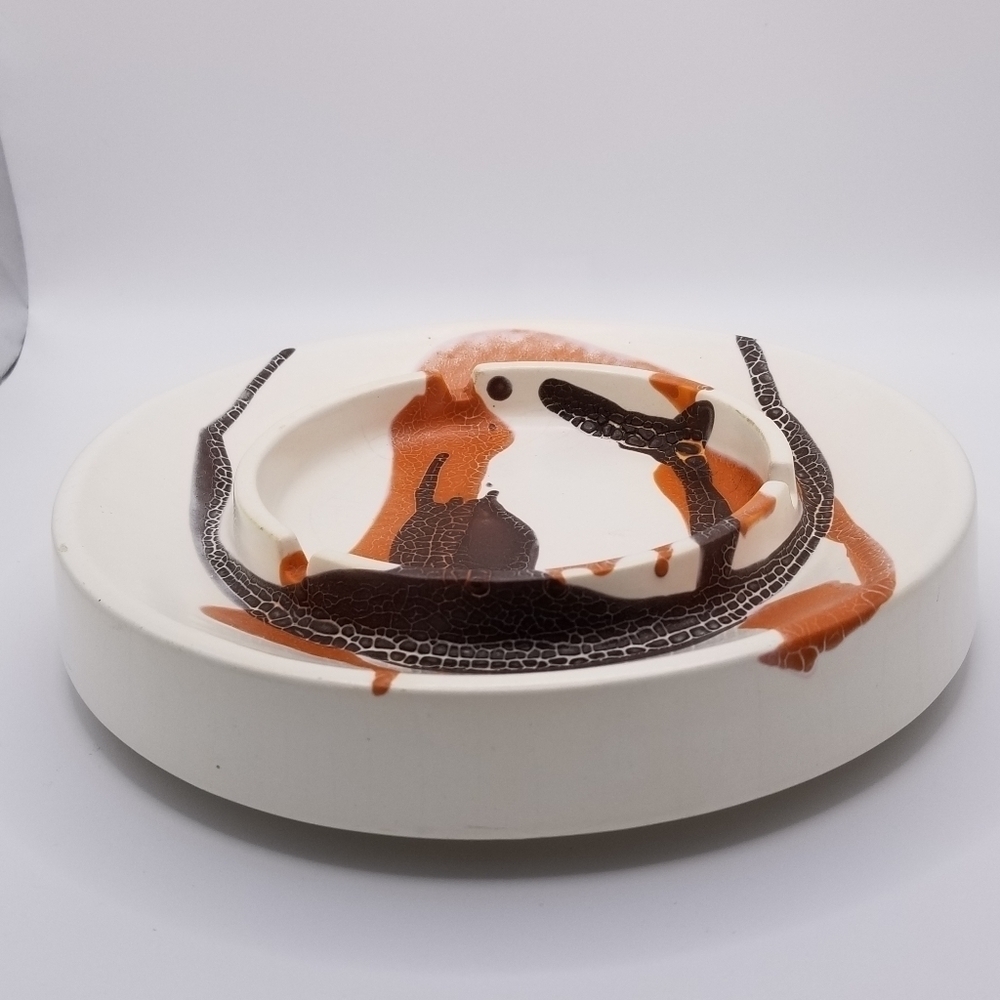 Vintage Royal Haeger Round Painted Ashtray